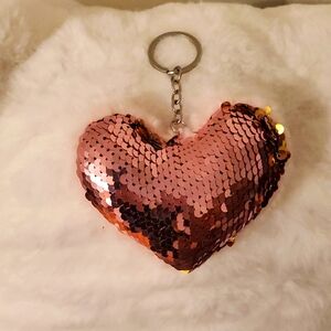 Heart Shaped Sequin Keychain